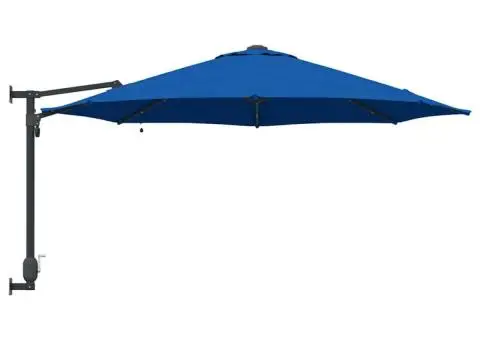 Parasol de grădină montat pe perete cu LED-uri, albastru azur, 248 cm - 5/5