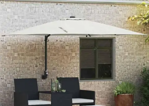 Parasol de Grădină Nisipiu 248.5 x 247.5 x 160 cm țesătură - 1/5