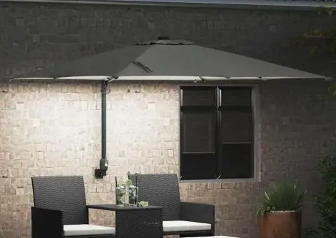 Parasol de Grădină Nisipiu 248.5 x 247.5 x 160 cm țesătură - 3/5