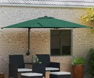 vidaXL Parasol de Grădină Verde 248.5 x 247.5 x 160 cm țesătură