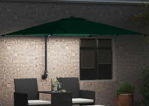 Parasol de Grădină Verde 248.5 x 247.5 x 160 cm țesătură - 3/5