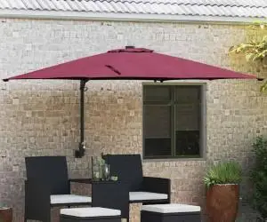 vidaXL Parasol de Grădină Roșu bordo 248.5 x 247.5 x 160 cm țesătură