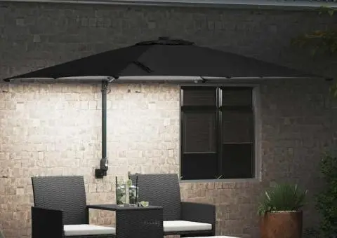 Parasol de Grădină Negru 248.5 x 247.5 x 160 cm țesătură - 3/5