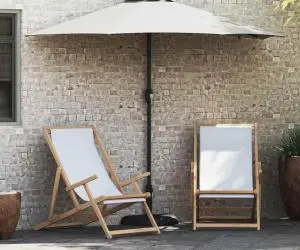 vidaXL Parasol de Grădină Nisipiu 294 x 150 x 223 cm țesătură