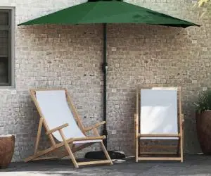 vidaXL Parasol de Grădină Verde 294 x 150 x 223 cm țesătură