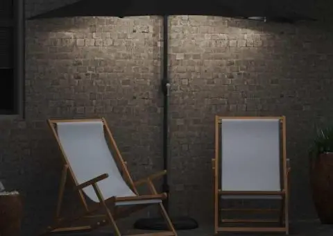 Parasol de Grădină Negru 294 x 150 x 223 cm țesătură - 4/5