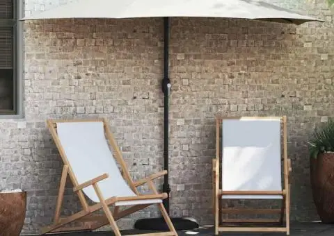 Umbrelă de grădină pe jumătate Nisipiu mare Aluminiu - 1/5