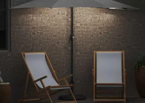 Umbrelă de grădină pe jumătate Nisipiu mare Aluminiu - 4/5