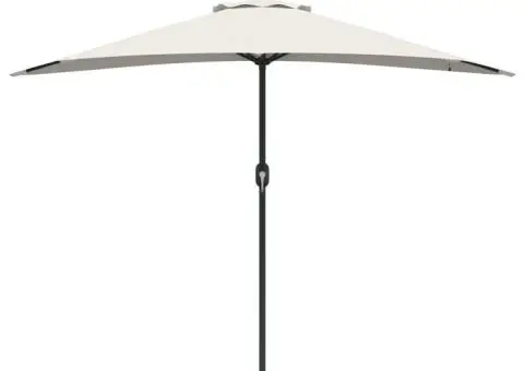 Umbrelă de grădină pe jumătate Nisipiu mare Aluminiu - 5/5