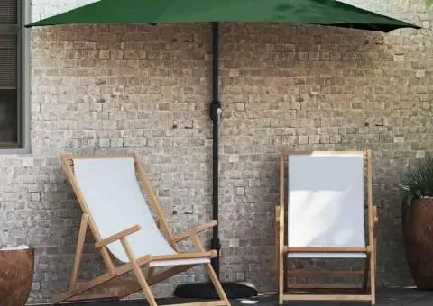 Umbrelă de grădină pe jumătate Verde Mediu - 1/5