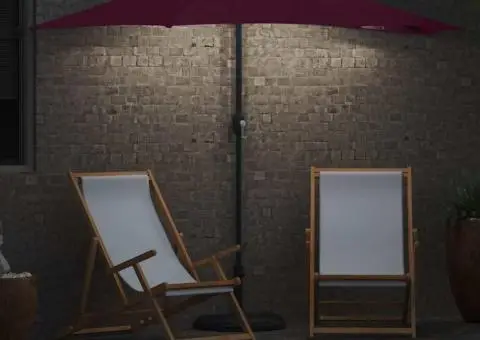 Parasol de Grădină Roșu bordo 294 x 150 x 224 cm țesătură - 4/5