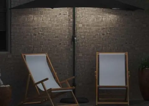 Parasol de Grădină Negru 294 x 150 x 224 cm țesătură - 4/5