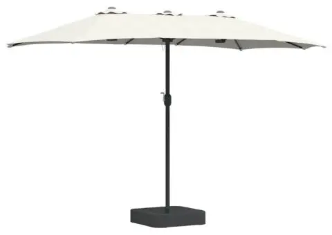 Parasol de Grădină Nisipiu 385 x 209 x 244 cm țesătură - 2/5