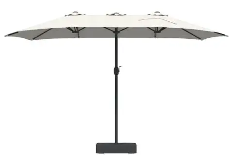Parasol de Grădină Nisipiu 385 x 209 x 244 cm țesătură - 4/5