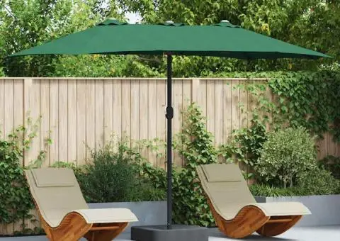 Parasol de Grădină Verde 385 x 209 x 244 cm țesătură - 1/5