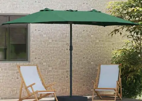 Parasol de Grădină Verde 385 x 209 x 244 cm țesătură - 3/5