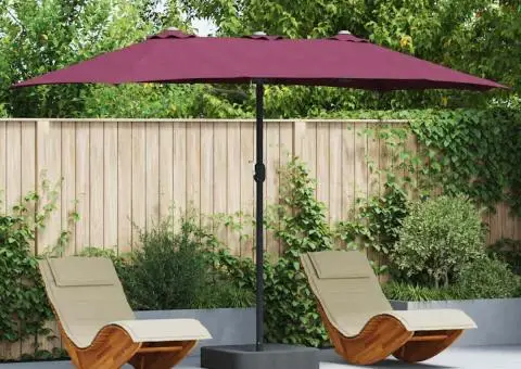 Parasol de Grădină Roșu bordo 385 x 209 x 244 cm țesătură - 1/5