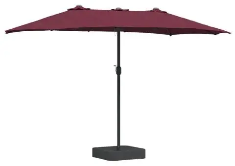 Parasol de Grădină Roșu bordo 385 x 209 x 244 cm țesătură - 2/5