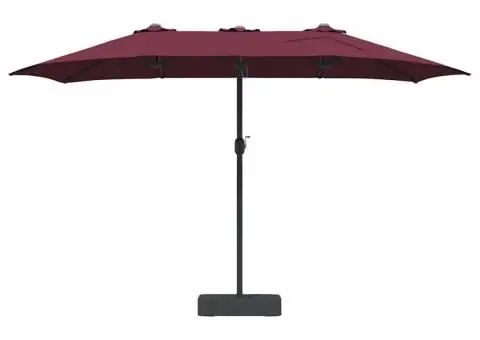 Parasol de Grădină Roșu bordo 385 x 209 x 244 cm țesătură - 4/5