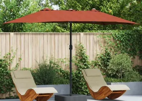 Parasol de Grădină Terracota 385 x 209 x 244 cm țesătură - 1/5