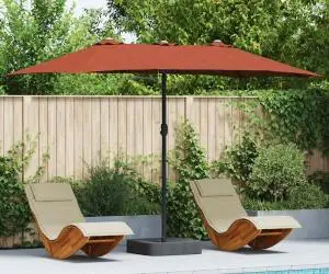 vidaXL Parasol de Grădină Terracota 385 x 209 x 244 cm țesătură