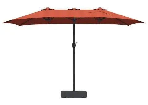 Parasol de Grădină Terracota 385 x 209 x 244 cm țesătură - 4/5