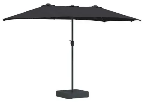 Parasol de Grădină Negru 385 x 209 x 244 cm țesătură - 2/5