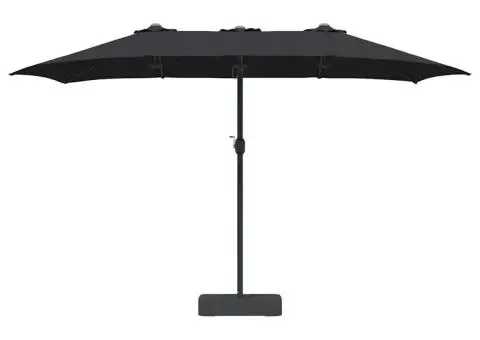 Parasol de Grădină Negru 385 x 209 x 244 cm țesătură - 4/5