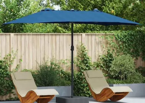 Parasol de Grădină albastru 385 x 209 x 244 cm țesătură - 1/5