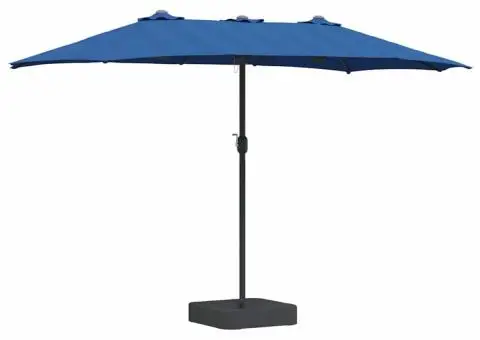Parasol de Grădină albastru 385 x 209 x 244 cm țesătură - 2/5