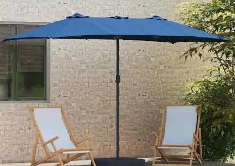 Parasol de Grădină albastru 385 x 209 x 244 cm țesătură - 3/5