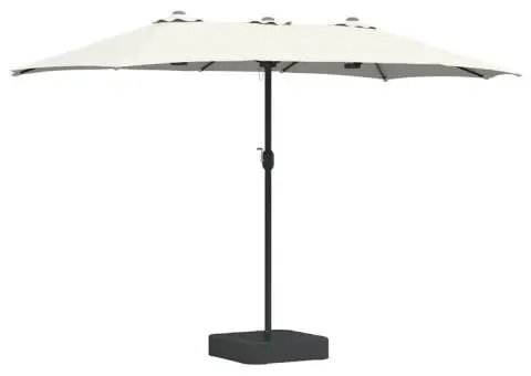 Parasol de Grădină Nisipiu 385 x 209 x 244 cm țesătură - 2/5
