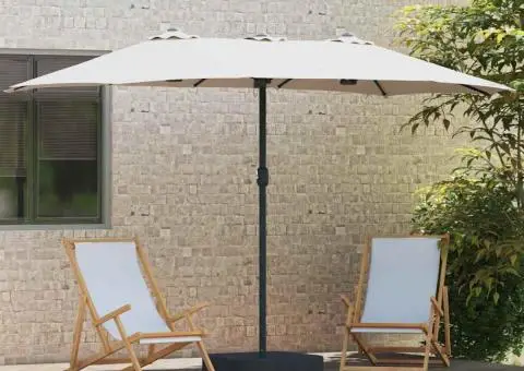 Parasol de Grădină Nisipiu 385 x 209 x 244 cm țesătură - 3/5