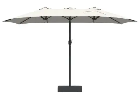 Parasol de Grădină Nisipiu 385 x 209 x 244 cm țesătură - 4/5
