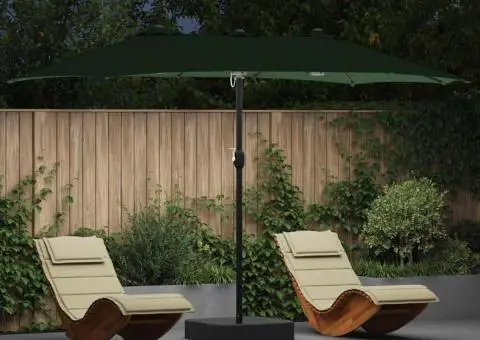 Parasol de Grădină Verde 385 x 209 x 244 cm țesătură - 1/5