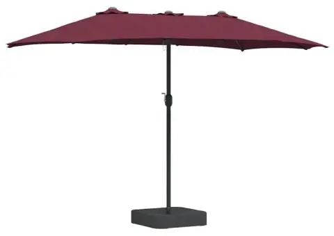 Parasol de Grădină Roșu bordo 385 x 209 x 244 cm țesătură - 2/5