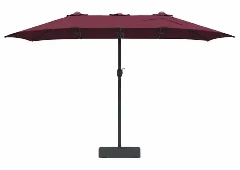 Parasol de Grădină Roșu bordo 385 x 209 x 244 cm țesătură - 4/5