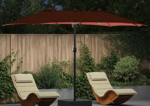 Parasol de Grădină Terracota 385 x 209 x 244 cm țesătură - 1/5