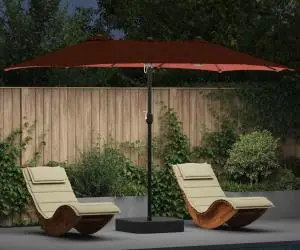 vidaXL Parasol de Grădină Terracota 385 x 209 x 244 cm țesătură