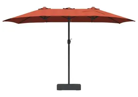 Parasol de Grădină Terracota 385 x 209 x 244 cm țesătură - 4/5