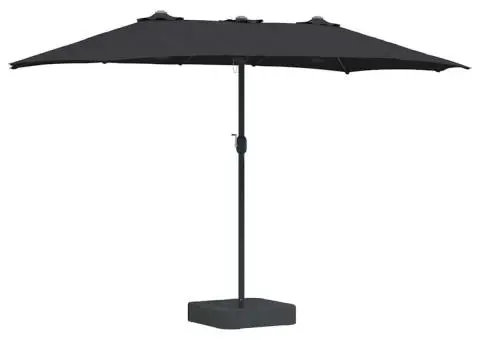 Parasol de Grădină Negru 385 x 209 x 244 cm țesătură - 2/5