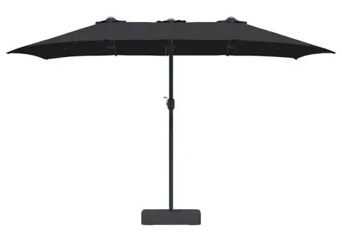Parasol de Grădină Negru 385 x 209 x 244 cm țesătură - 4/5