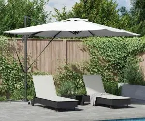 vidaXL Umbrela Cantilever Roma cu LED-uri solare - Bej - 286 x 285 x 270 cm - Aluminiu