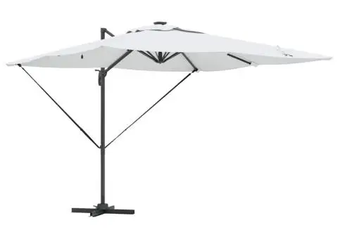 Umbrela Cantilever Roma cu LED-uri solare - Bej - 286 x 285 x 270 cm - Aluminiu - 2/5