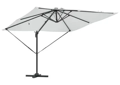 Umbrela Cantilever Roma cu LED-uri solare - Bej - 286 x 285 x 270 cm - Aluminiu - 4/5