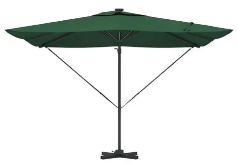 Umbrela Parasol Roma Cantilever cu LED-uri - Verde, 286 x 285 x 270 cm din Aluminiu - 5/5
