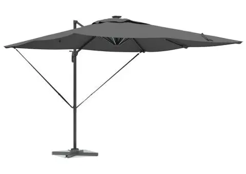 Parasol Roma cu braț articulat 286 x 285 x 270 cm Aluminiu - 3/5