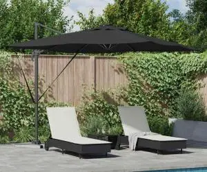vidaXL Umbrela de soare Cantilever Roma cu LED-uri - Negru, 286 x 285 x 270 cm, din Aluminiu
