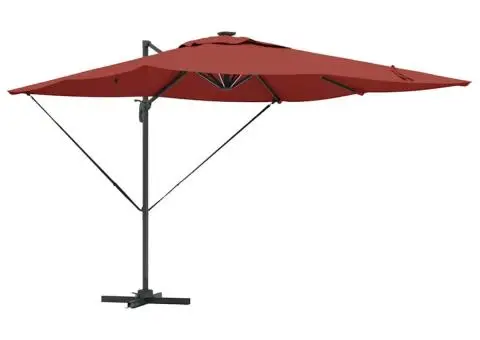 Umbrela de soare Roma Cantilever cu LED-uri în Terracotta - 286 x 285 x 270 cm, din aluminiu. - 2/5