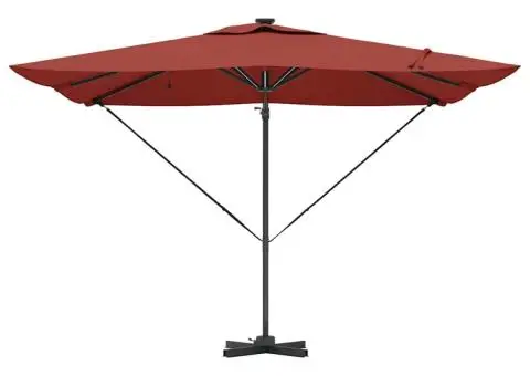 Umbrela de soare Roma Cantilever cu LED-uri în Terracotta - 286 x 285 x 270 cm, din aluminiu. - 5/5